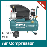 Compresseur d'air TOTAL 2.5 HP 50 L